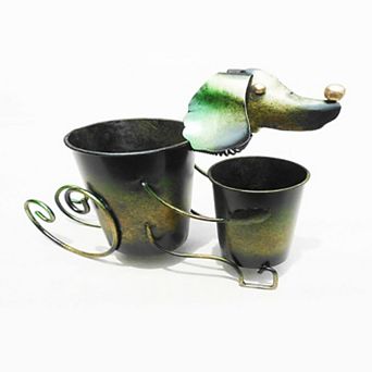 Iron Dog Planter Decor