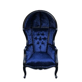 Gothic Blue Velvet Dome Chair