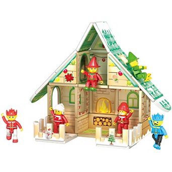 PicassoTiles 50 pc Christmas Cottage Themed, Magnetic Tiles, Magnetic Building Blocks for Kids 3+
