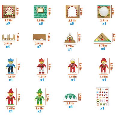 PicassoTiles 50 PC Christmas Cottage Themed, Magnetic Tiles, Magnetic Building Blocks for Kids 3+