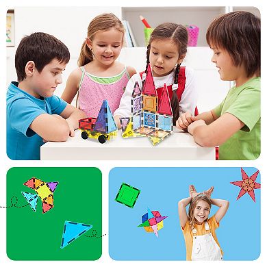 PICASSO-TILES 61 PC Magnetic Tile with Winows and Doors Building Blocks