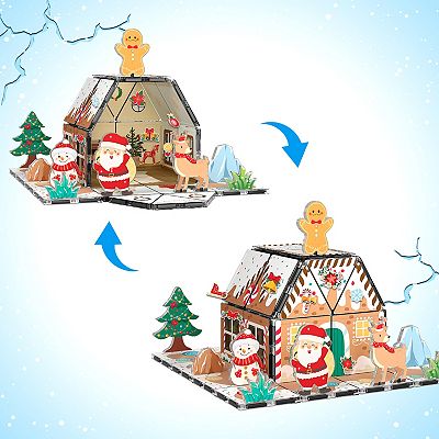 PicassoTiles 46 PC Gingerbread House Themed, Magnetic Tiles