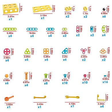 Picassotiles 115 Piece Engineering Construction Toy With Hand Tools
