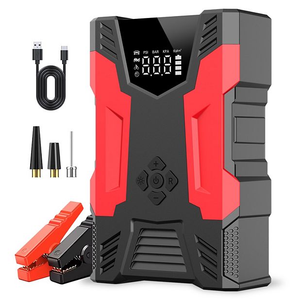 Car Jump Start & 150psi Tire Inflator: 3000a Peak- 7.0l Gas/5.0l