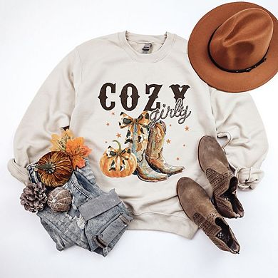 Coquette Fall Western Boots Sweatshirt
