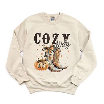 Coquette Fall Western Boots Sweatshirt