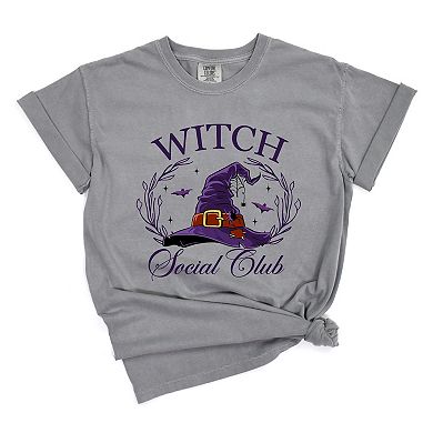 Simply Sage Market Witch Social Club Purple Hat Garment Dyed Tee