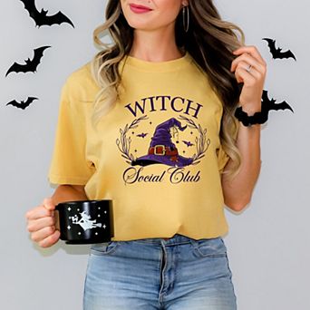 Simply Sage Market Witch Social Club Purple Hat Garment Dyed Tee