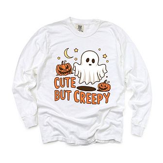 Cute But Creepy Garment Dyed Long Sleeve Tees