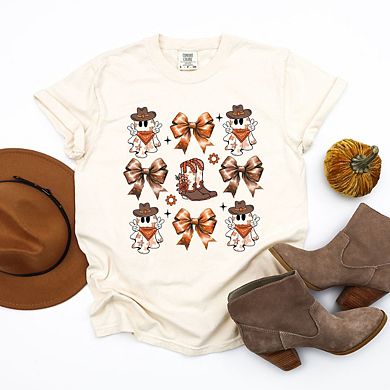 Coquette Cartoon Ghost And Boots Chart Garment Dyed Tees