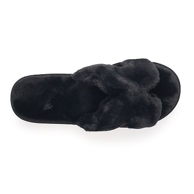 LC Lauren Conrad Aston Women's Faux Fur Slide Slippers