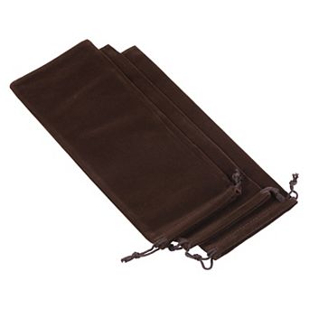 25x10cm Microfiber Pouch, 3 pc Soft Storage Drawstring Gift Bag For Glasses Wedding