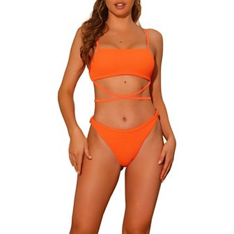 Women's Two Piece Sporty Bikini Sets Adjustable Spaghetti Straps Swimwear Bathing Suits