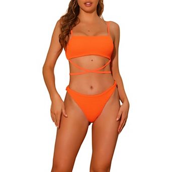 Women's Two Piece Sporty Bikini Sets Adjustable Spaghetti Straps Swimwear Bathing Suits