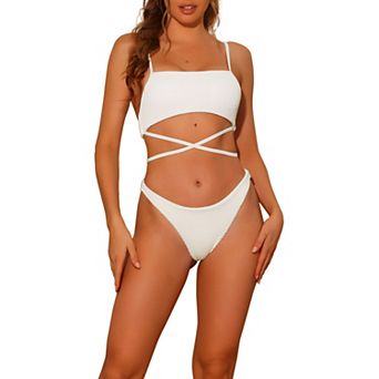 Women's Two Piece Sporty Bikini Sets Adjustable Spaghetti Straps Swimwear Bathing Suits