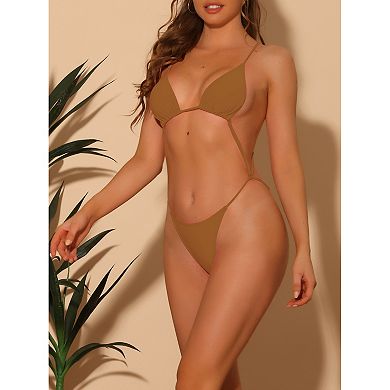 Women's One Piece Bikini Sets Adjustable Crisscross Waistband Swimwear