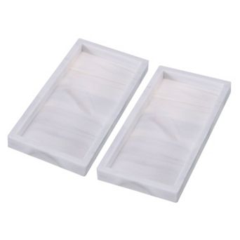 2 pc 8" X 4" Soap Dispenser Tray Jewelry Organizer Dish For Jewelry, Coin, Key, White