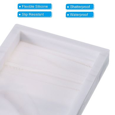 2 Pcs 8" X 4" Soap Dispenser Tray Jewelry Organizer Dish For Jewelry, Coin, Key, White