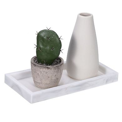 2 Pcs 8" X 4" Soap Dispenser Tray Jewelry Organizer Dish For Jewelry, Coin, Key, White