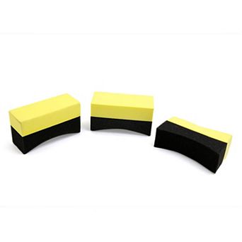 3 pc U-shape Tire Waxing Polishing Sponge Pads Tyre Clean Brush For Auto Car