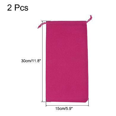 30x15cm Microfiber Pouch, 2pcs Soft Storage Drawstring Gift Bag For Glasses Wedding