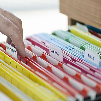 25pcs File Folder Tabs With Inserts Labels Plastic Clear Quick Identification Organizer
