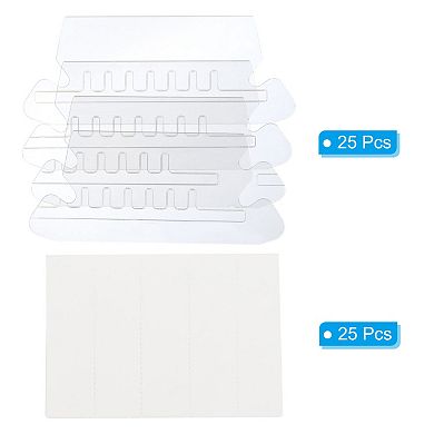 25pcs File Folder Tabs With Inserts Labels Plastic Clear Quick Identification Organizer