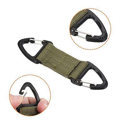 2Pcs Hanging Buckle Keychain with Double Side Triangle Clip for Outdoor Camping Hiking