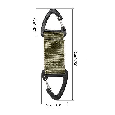 2Pcs Hanging Buckle Keychain with Double Side Triangle Clip for Outdoor Camping Hiking