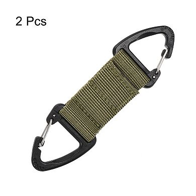 2Pcs Hanging Buckle Keychain with Double Side Triangle Clip for Outdoor Camping Hiking
