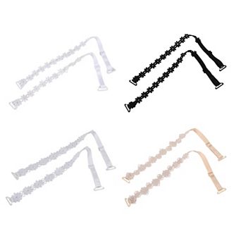 4 Pair Lace Shoulder Straps, Bra Strap, Elastic Female Bra Straps, Black Beige White