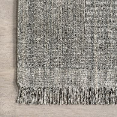 RugsUSA Mozai Fringed Wool-Blend Area Rug