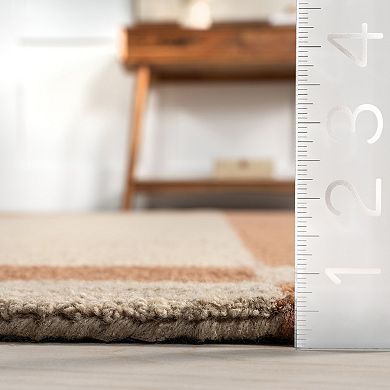 RugsUSA Gino Two-Tone Bordered Wool Area Rug