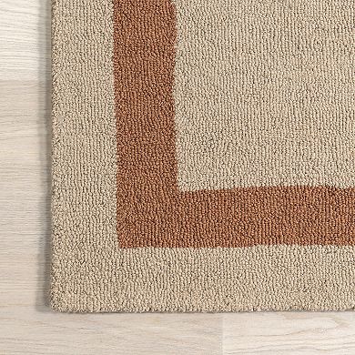 RugsUSA Gino Two-Tone Bordered Wool Area Rug