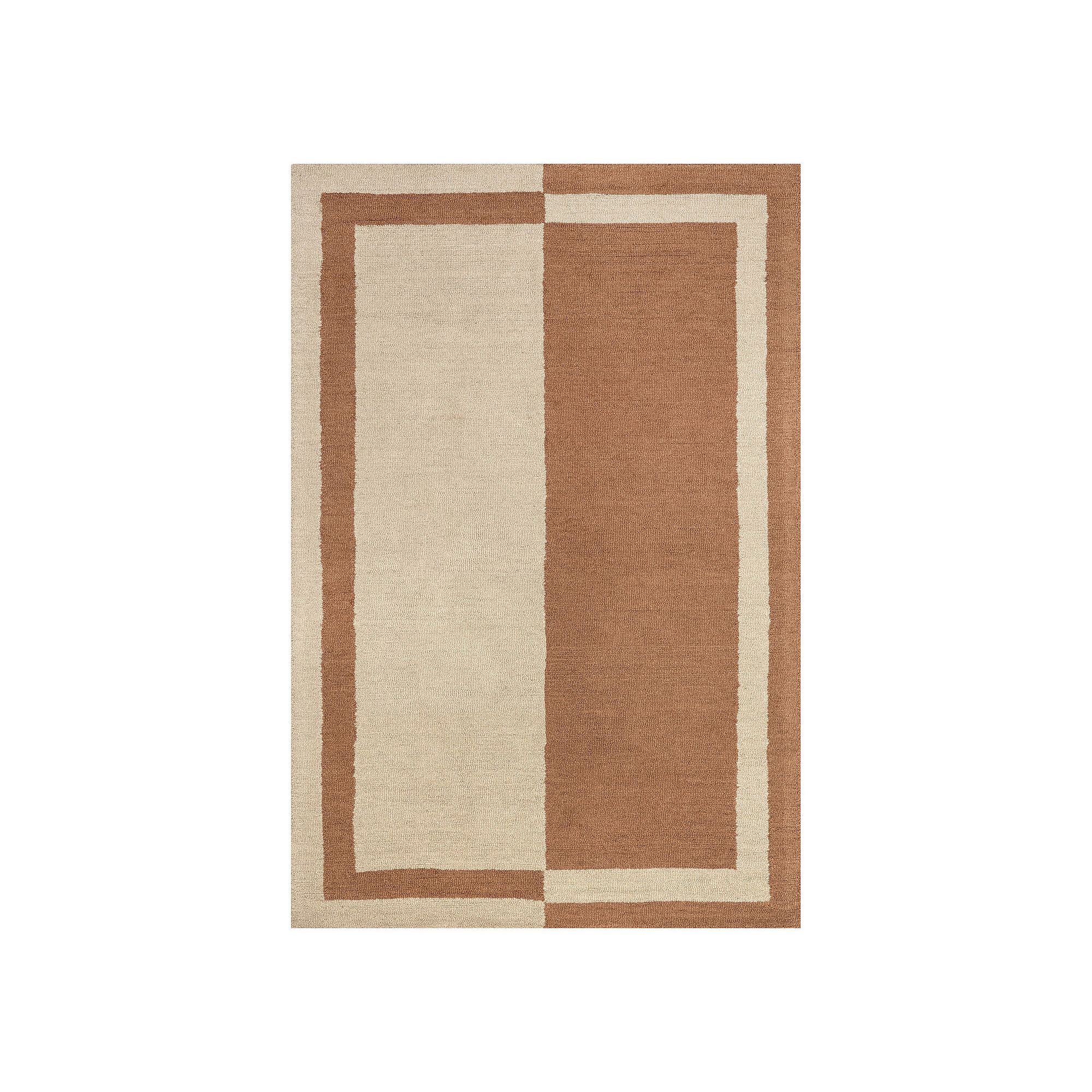 RugsUSA Gino Two-Tone Bordered Wool Area Rug