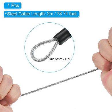 4 Digit Combination Lock with Security Cable, 1 Set Outdoor Padlock 6.5Ft Steel Lock Chain