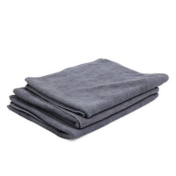 3 pc 65 X 33cm 250gsm Microfiber Towel Cleaning Cloths For Car Washing Gray