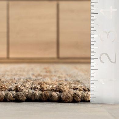 RugsUSA Penni Checked Jute and Wool Area Rug