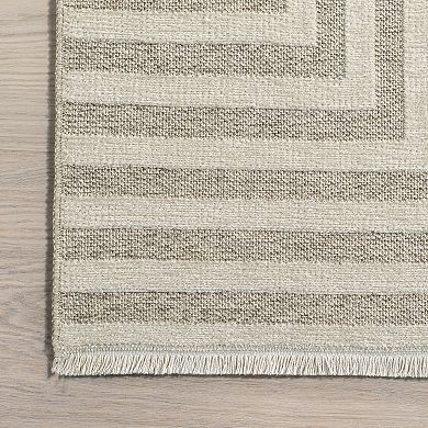 RugsUSA Nicolai Graphic Fringed Reversible Machine Washable Area Rug
