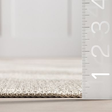 RugsUSA Cream Claude Abstract Fringed Reversible Machine Washable Area Rug