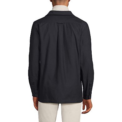 Men's Lands' End Lightweight Canvas Button-Up Shirt Jacket