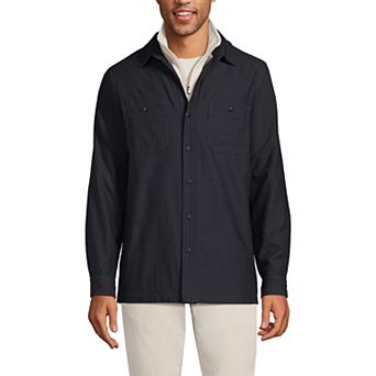 Men's Lands' End Lightweight Canvas Button-Up Shirt Jacket