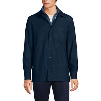 Men's Lands' End Lightweight Canvas Button-Up Shirt Jacket