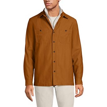 Men's Lands' End Lightweight Canvas Button-Up Shirt Jacket