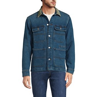 Men's Lands' End Corduroy Collared Denim Barn Jacket