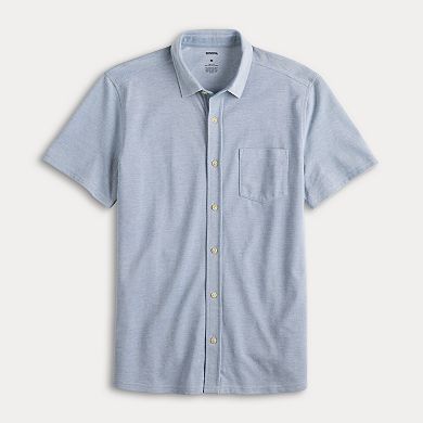 Men's Sonoma Goods For Life® Knit Short Sleeve Button Down Shirt