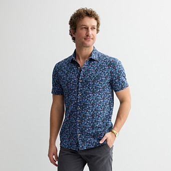Men's Sonoma Goods For Life® Knit Short Sleeve Button Down Shirt