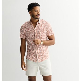 Men's Sonoma Goods For Life® Knit Short Sleeve Button Down Shirt