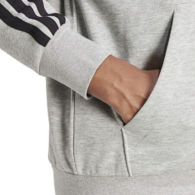 Men's adidas Essentials 3-Stripes Fleece Sportswear Zip Front Hoodie