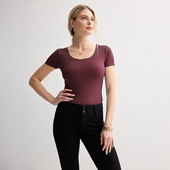 Women's Nine West Sculpt Scoopneck Bodysuit